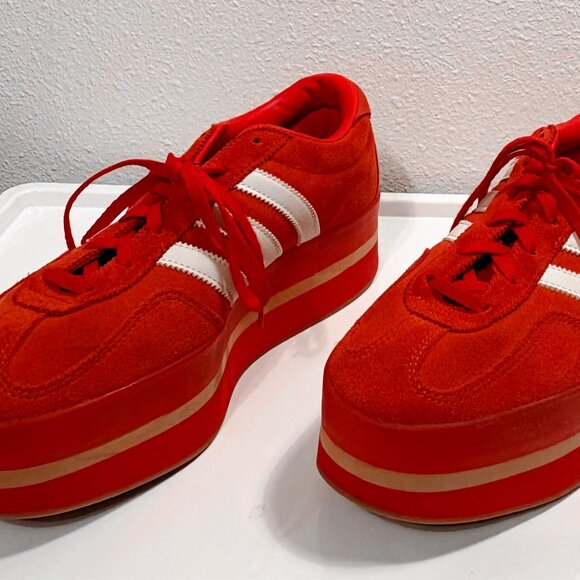 Adidas Gazelle Platforms in Red size 9 - Picture 5 of 6